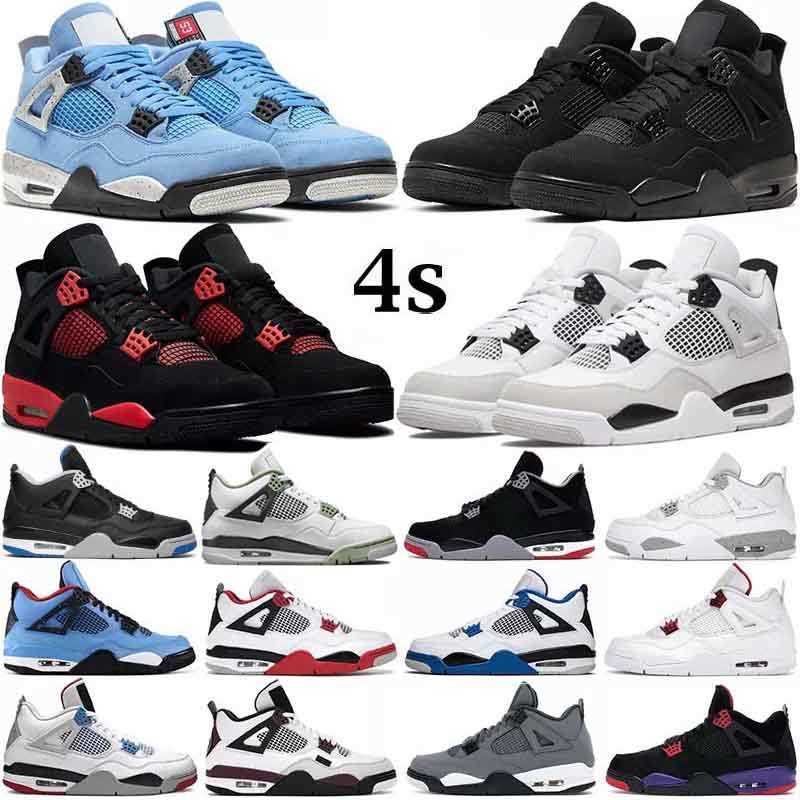 

2023 Jumpman 4 Retro Basketball Shoe Men 4s Black Cat Military Blue Bred Unc University Red White Oreo Cool Grey Metallic Purple Outdoor Sports Sneakers Eur 36-47, 27