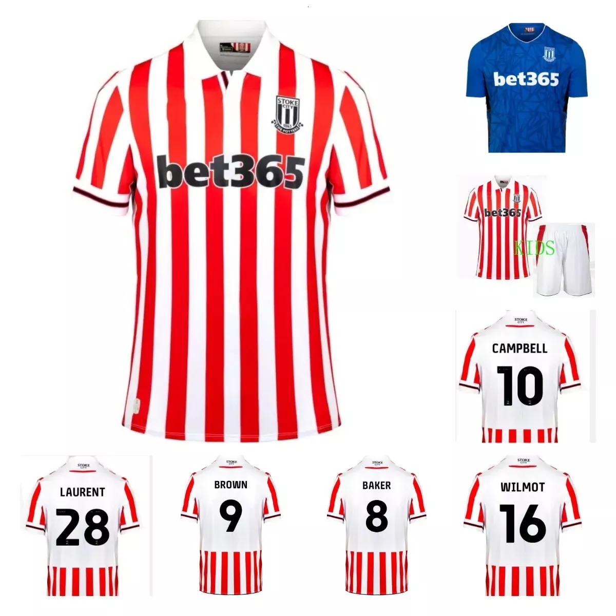 

23 24 Stoke City MIKEL CAMPBELL soccer jerseys SMITH FLETCHER POWELL BROWN CLUCAS home BROWN 2023 2024 Lewis Baker Baker men kids kit Football Shirts Uniforms tops, Adult 1