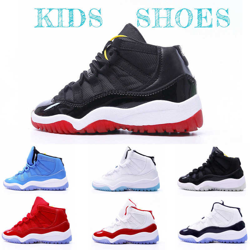 

High Quality Classic 11 Bred Legend Blue Cool Grey Xi Basketball Sneaker Children Boy Girl Kid Youth Sports Shoes Size Eur26-35, Separate color