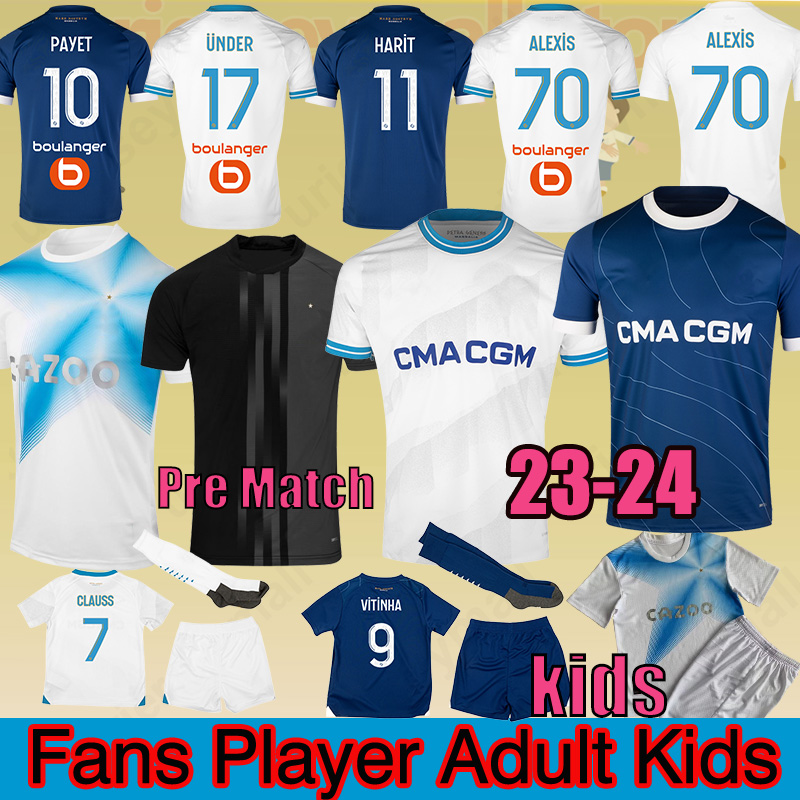 

2023 2024 Marseilles Special 30th soccer jerseys 23  maillot foot OM VITINHA CUISANCE GUENDOUZI ALEXIS GERSON PAYET CLAUSS football shirts men kids Uniform, League special player