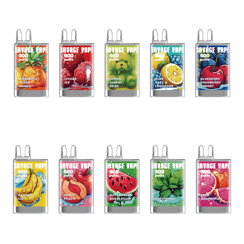 

original savage crystal 600 puffs disposable e cigarettes vape pen kit 2ml prefilled carts 500mah battery puff 800 vapers disposables puffbar elfbars 2% nic 20mg bar