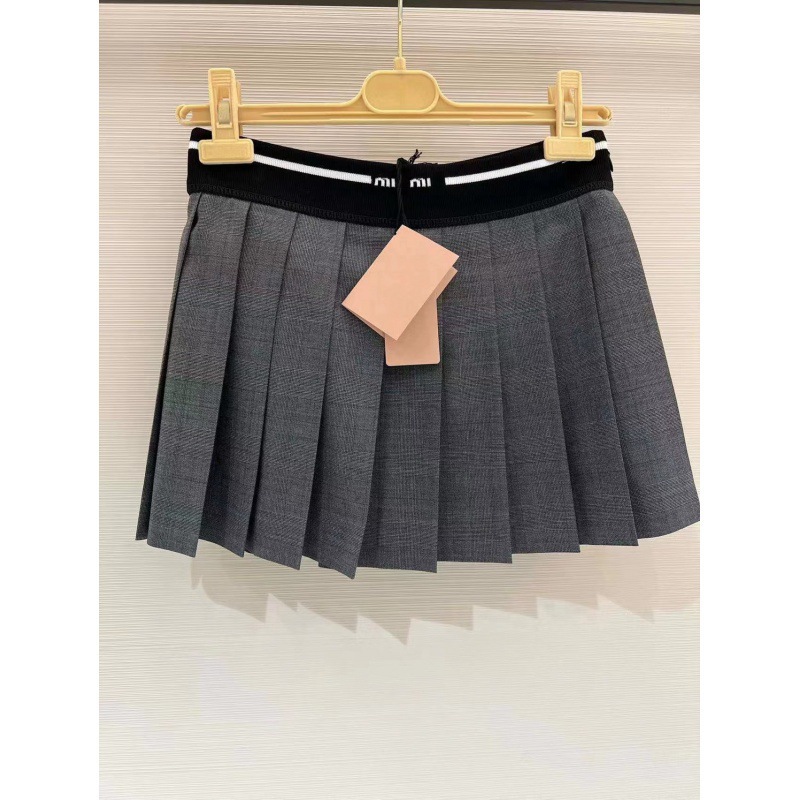 

Spring and Summer Luxury British Academy Girls A-line Pleated Skirt, Gray