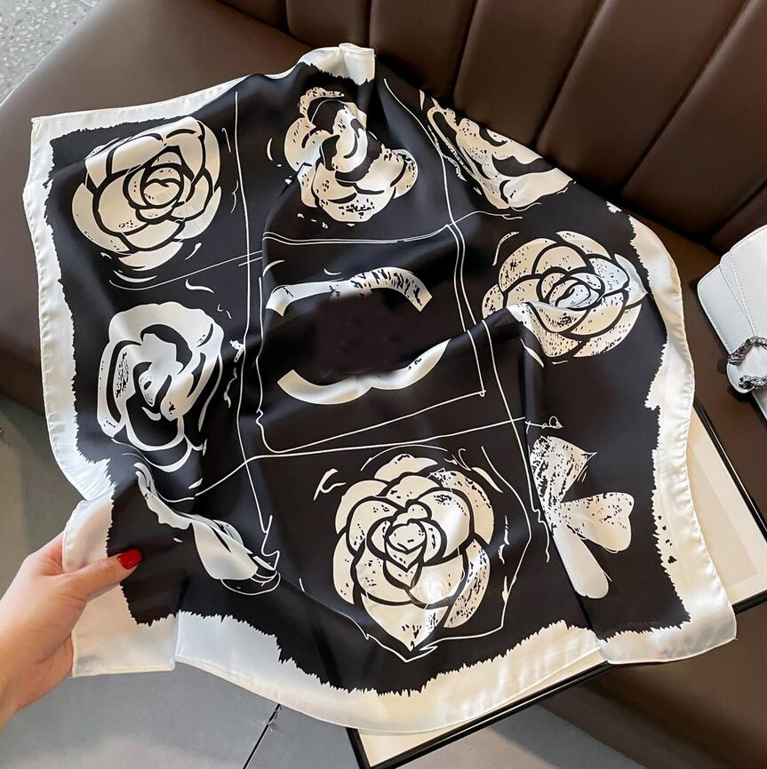 11 hot styles 100% Real Silk Scarves famous women brand letter designer flower printing Silks Satin Scarf Summer Square Head Wraps 70*70cm Christmas