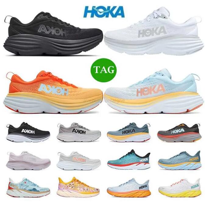 

2023 NEW Hoka One One Clifton 9 Athletic Running Shoes Bondi 8 Carbon X 2 Sneakers Shock Absorbing Road Fashion Mens Womens Top Designer Women Men Size 36-45, 12