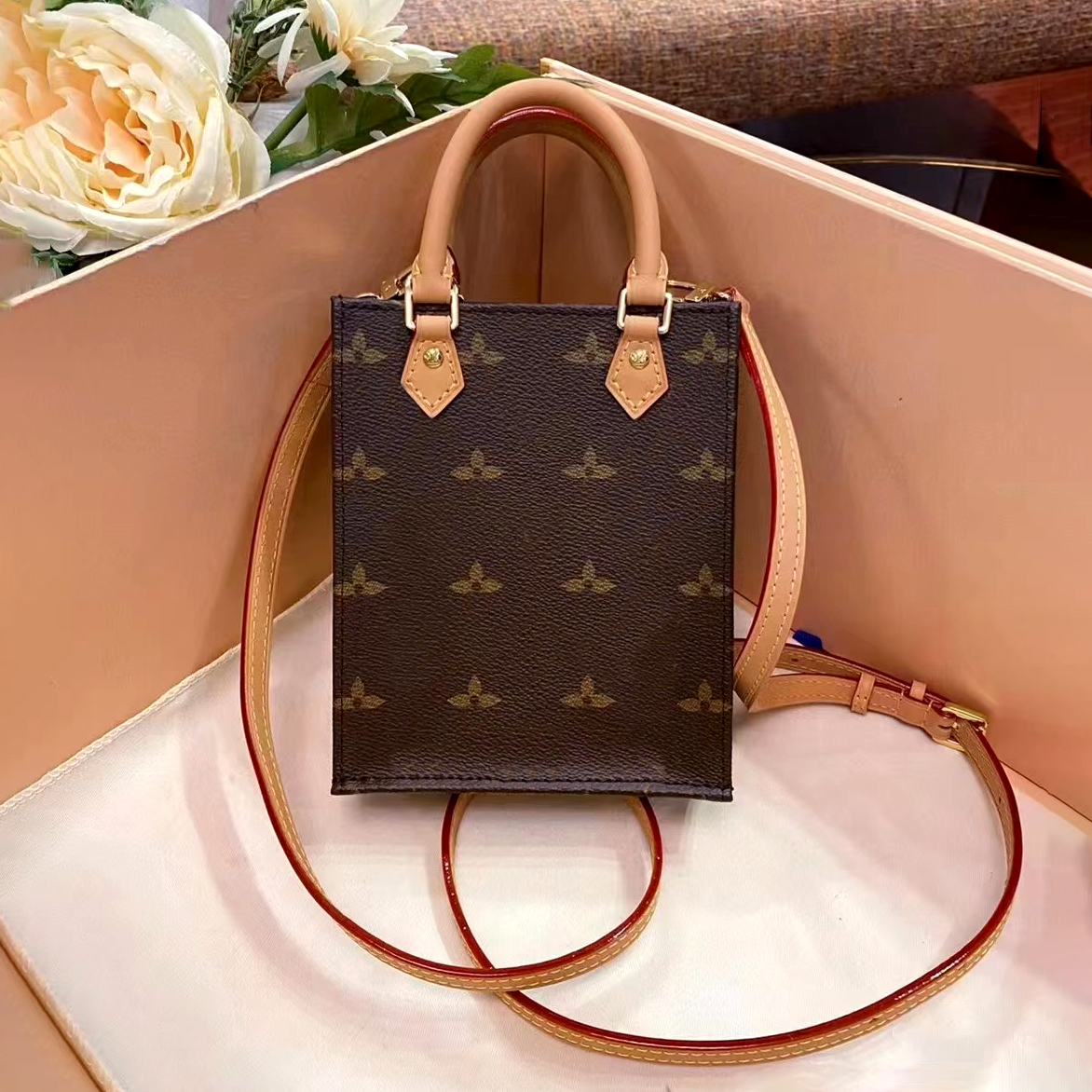 

LVL M81295 PETIT SAC PLAT handbags Crossbody Bags totes clutch Bag Women's Genuine leather shoulder strap Luxury fashion men Beach hobo MM PM handbag Purse gift M81417, Mon0gram-mm