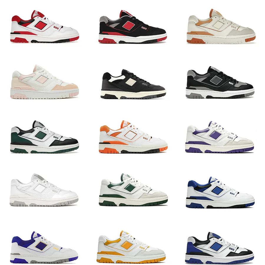 

BB550L Men Casual Shoe Pig Eight Leather Women Vintage Spliced Basketball Shoes Board sneaker N550