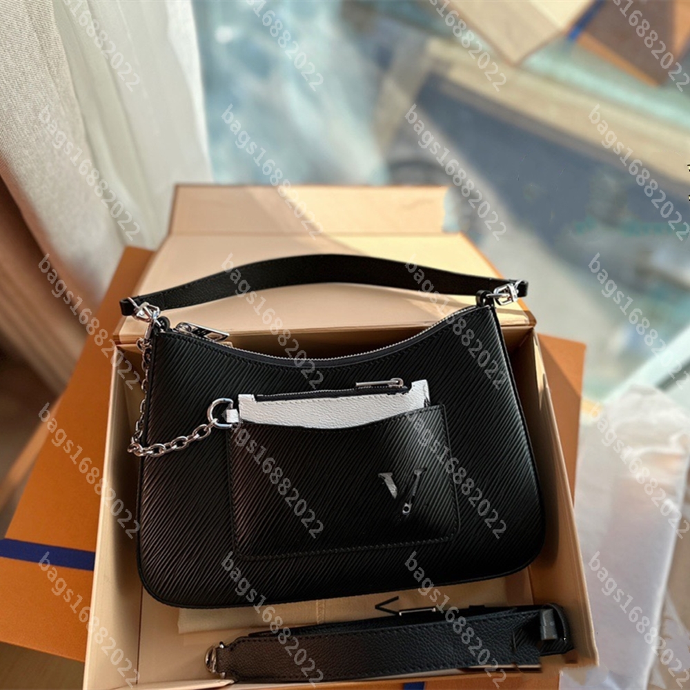 

Multicolor MARELLE TOTE BB bag women one shoulder crossbody bag designer handbag Commuting bags Grain cowhide leather water ripple bag wallet, Add box