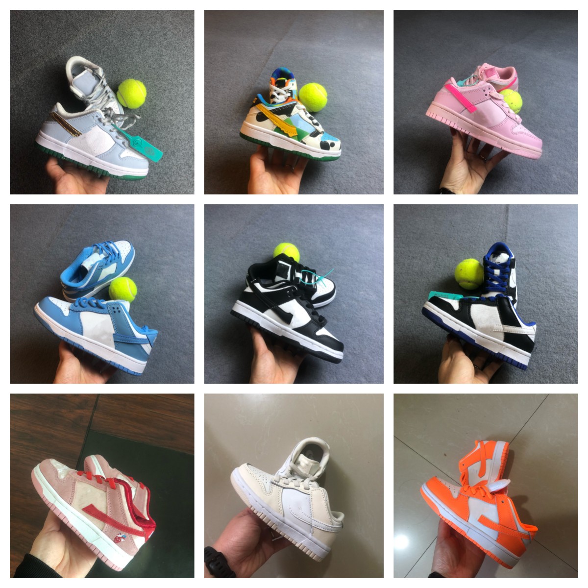 

SB Kids Shoes Low Triple Pink Panda Orange Running Grey White Black Team Green Grade School Boys Girls Youth Children Sports Trainers