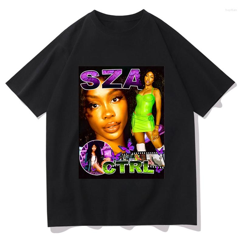

Men's T Shirts SZA Vintage Rare CTRL Black Tshirt For Women Men Hip Hop Streetwear Rapper Hiphop Rap Oversized Shirt, Bk-sza3