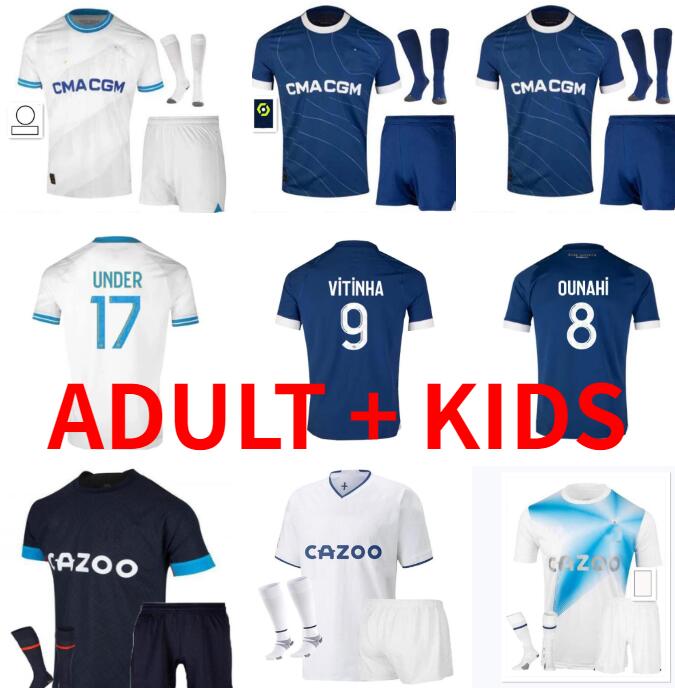 

Marseilles ALEXIS Soccer jerseys 2023 2024 OM Maillot Foot HARIT GUENDOUZI PAYET CLAUSS UNDER 23 24 OUNAHI VITINHA VERETOUT KONDOGBIA Football shirt adult kids kit