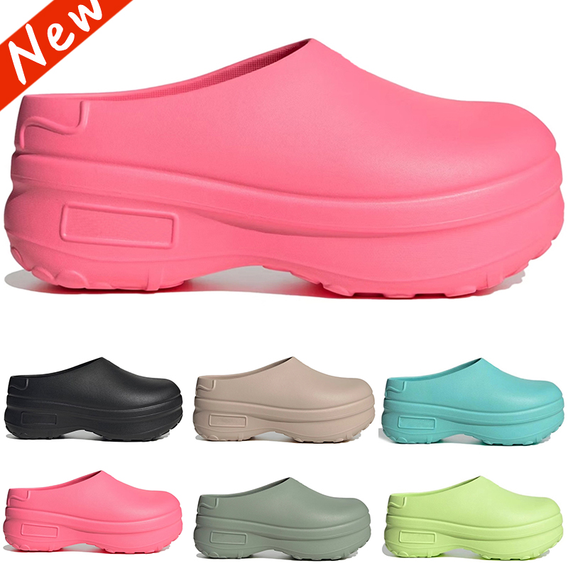

2023 women platform slides Slippers Designer Adifom Stan Smith Mule Chef Shoes Sandals Aqua Lucid Pink Outdoor Indoor slipper womens fashion Summer Beach sandal, Lucid lemon