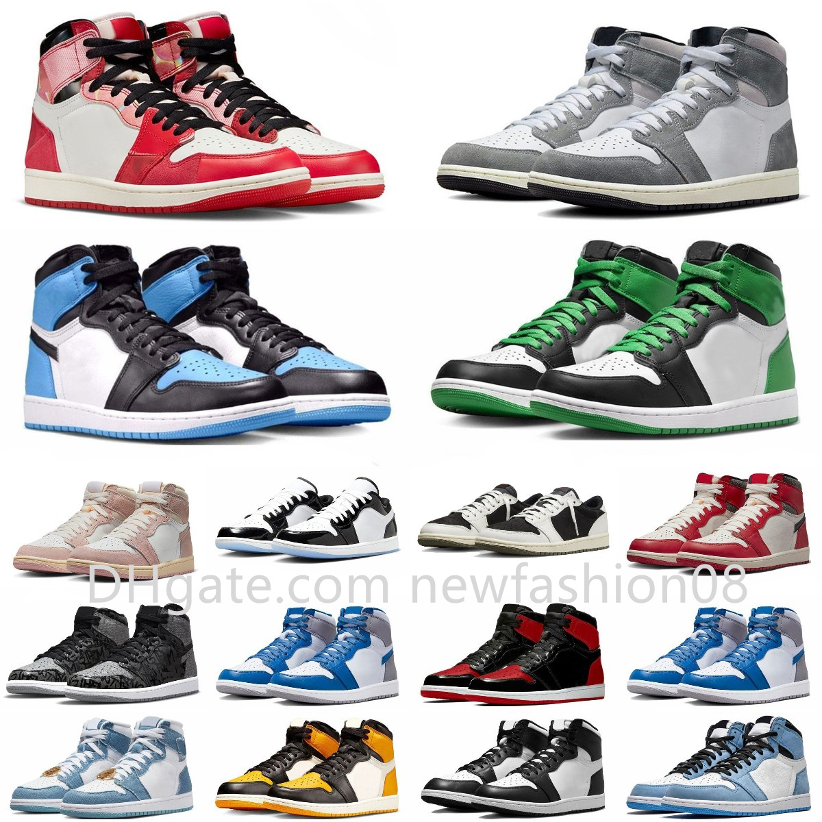 

Jumpman 1 1s Mens Basketball Shoes High OG UNC Toe Washed Pink Skyline Lost Found True Blue StarFish Gorge Lucky Green Panda University Blue Men women sports Sneakers, Bubble column