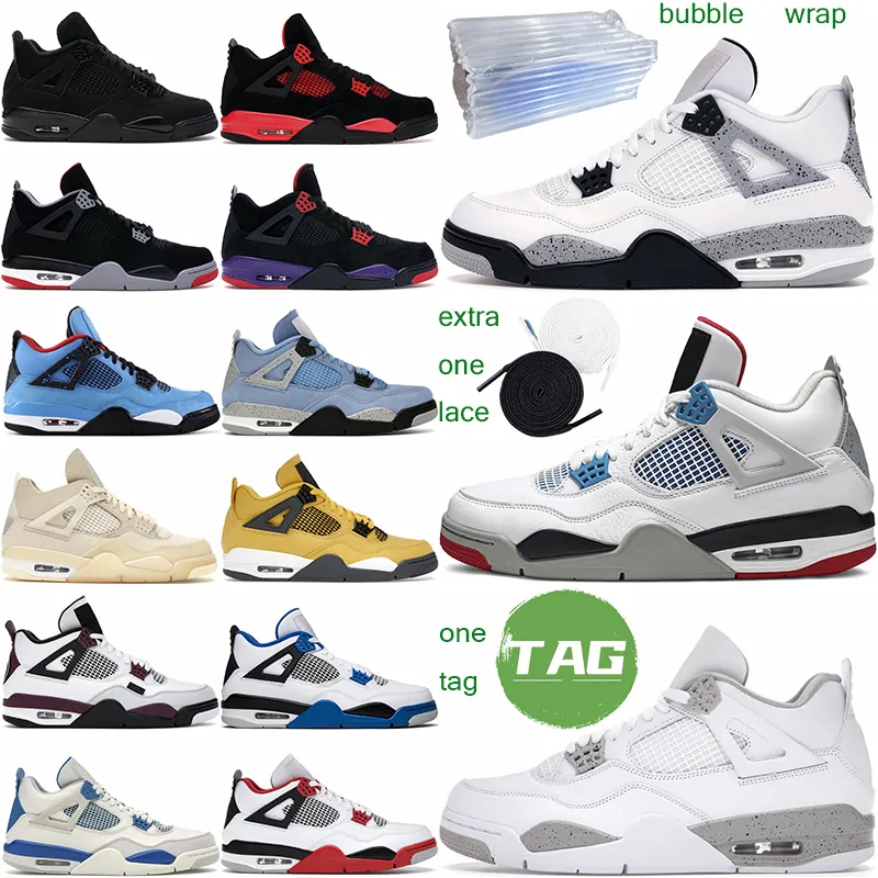 

4S Basketball Shoes Men Women Black Cat 4 Infrared Lightning Cactus Jack Safety Pure Royalty Red Thunder Black Purple White Oreo Sports Trai, #1