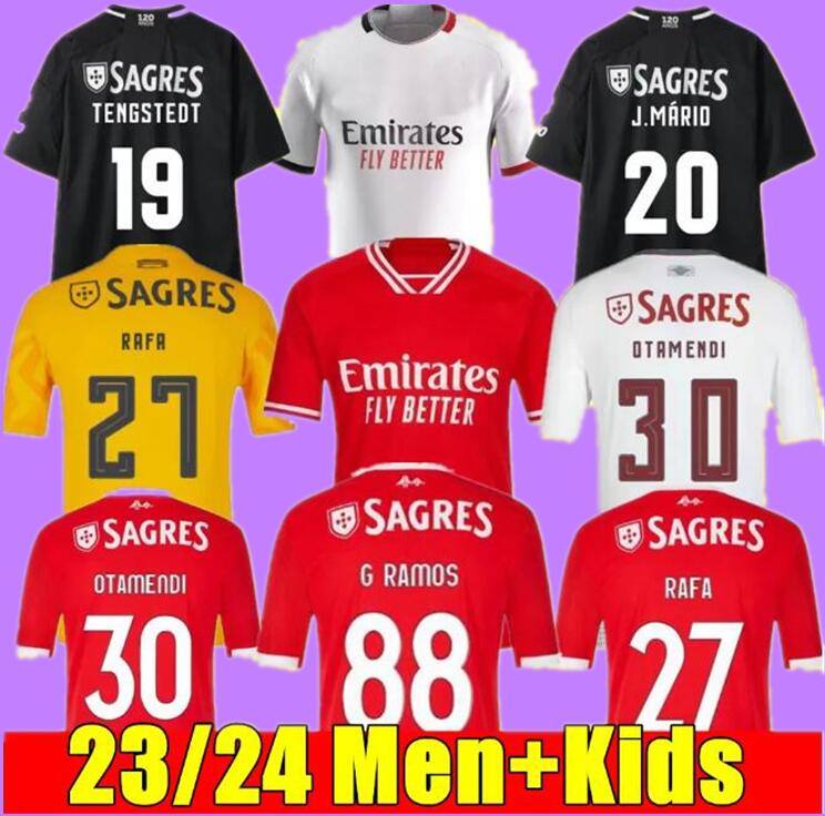 

23-24 Benfica soccer jerseys SEFEROVIC WALDSCHMIDT EVERTON PIZZI RAFA DARWIN G.RAMOS 2023 2024 Home Away Men kids kit Football shirts OTAMENDI Fans Player version, Only adult size s-2xl