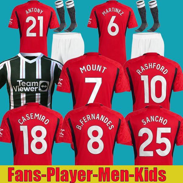 

23 24 MOUNT ANTONY CASEMIRO MARTINEZ ERIKSEN soccer jerseys RASHFORD 2023 2024 SANCHO B. FERNANDES FRED MancHEstErS MANS UTDS RETRO football shirt kit set Uniforms, 23/24 home