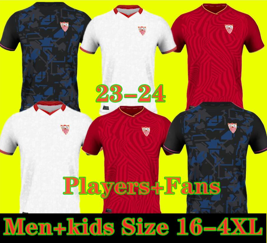 

Seville 2023 2024 Sevillas soccer jerseys final L.OCAMPOS SUSO JONG Maillot GUDELJ K.REKIK TECATITO MUNIR RAFA men kids kit 22 23 24 football shirt boy sets home away 3rd, Size s-4xl