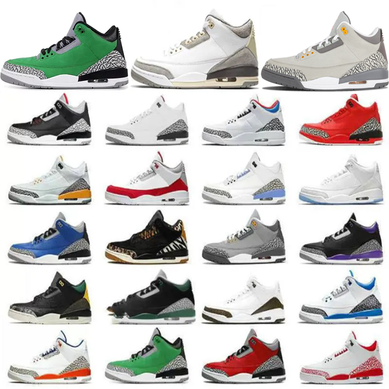 Top Hommes 3 Femmes Chaussures de basket Gold Shady Muslin Oreo White Cement Black Cat Cardinal Red Racer True Blue Varsity Royal Napolitan Sneak