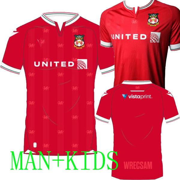 

2023 2024 WreXHam Soccer Jerseys Kids Kit 23/24 Home Away Football Shirt Crysau pel Droed Fan Player Version Camisetas Futbol Maillot Foot DAVIES YOUNG MULLIN CANNON, Away man 2