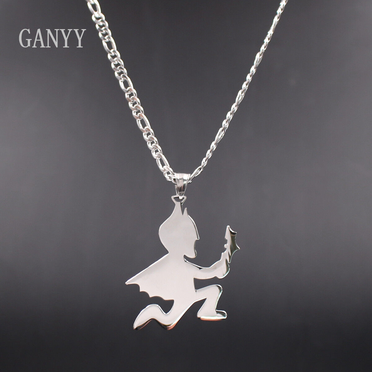 

hatchetman batman juggalo juggalette ICP charm and 24inch figaro chain stainless steel pendant necklace