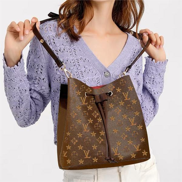 

Neonoe mini bucket bag 10A Quality Luxury Shoulder Bags designer Bag Lady Shopping Bag M44020/M44021 Medium Drawstring Leather Classic Handbags Dhgate Bags, Red