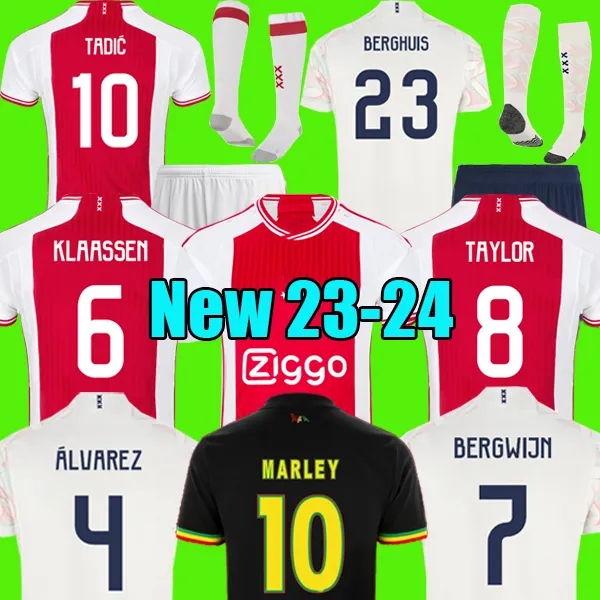 

23 24 Soccer Jerseys TADIC BROBBEY BERGHUIS black marley Kit KLAASSEN BERGWIJN CRUYFF 2023 2024 home away football shirt men kids kit uniforms ajaxs, Men home