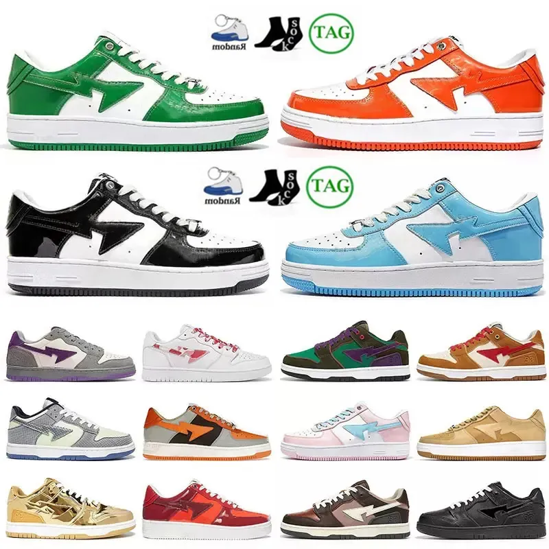 

2023 Bapesta Bapestas Baped Sta Casual Shoes Blue Suede Pink Sk8 Low Pastel Green Men Women Black White Womens Mens Trainers Outdoor Sports, 6#