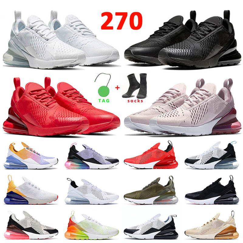 

Men Women 270 Sports Top Quality Running Shoes 270s Triple Black White University Red Barely Rose Hot Punch Medium Olive Mens 27C Trainers Sneakers 36-45, B21 hot punch 40-45