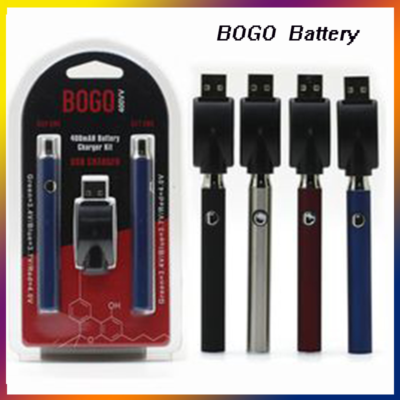 

BOGO Battery Vape Battery Charger Kit 400mAh Preheating VV Batteries 4 Colors 510 Slim Cartridge