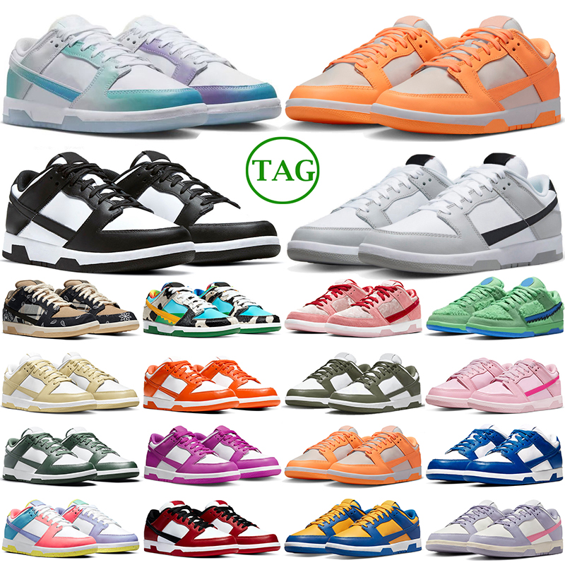 

Running Shoes lows Panda Grey Fog Black Medium Olive Unlock Your Space Peach Cream Vintage Green Triple Pink Candy Mens Women Sneakers, 32