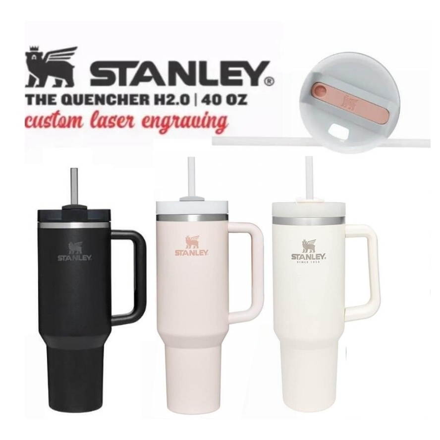 

Stanley Logo Dune Quencher H2.0 40oz Stainless Steel Tumblers Cups with Silicone handle Lid Straw 2nd Generation Car mugs Keep Drinking Cold Water Bottles GJ0705599, Multi-color