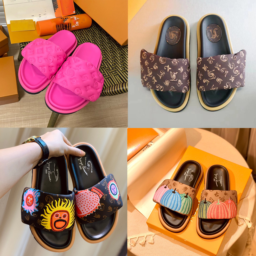 

Designer Sandals Pool Pillow slide Slippers Brand Man Slides black Scuff Flat Sandals Mules Sunset Padded Front Strap Mule Women Fashion Slide Size Easy-to-wear35-45, #2