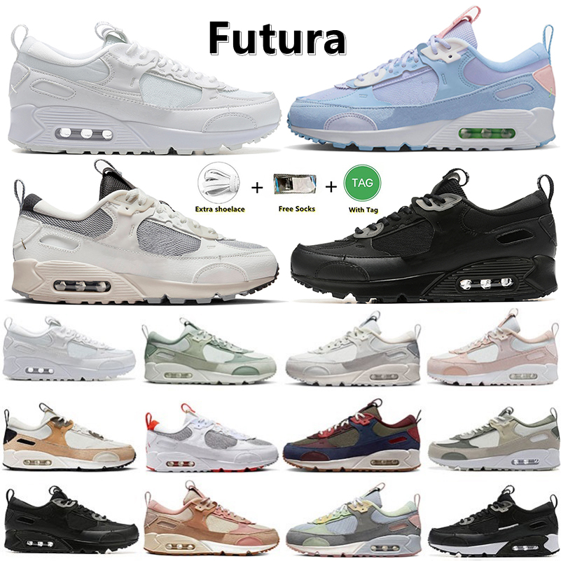 

90 90s Futura Mens Women Running Shoes Triple Black White Tan Easter Wolf Grey Pastel Soft Pink Medium Olive Cobalt Bliss Summit White Green Trainer Sports Sneakers, Color#1