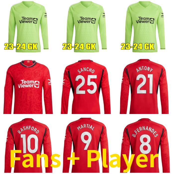 

CASEMIRO SANCHO ANTONY soccer jerseys 23 24 ERIKSEN RASHFORD MALACIA 2023 2024 long sleeve Fernandes VARANE MAGUIRE ELANGA football shirt Fans Player version