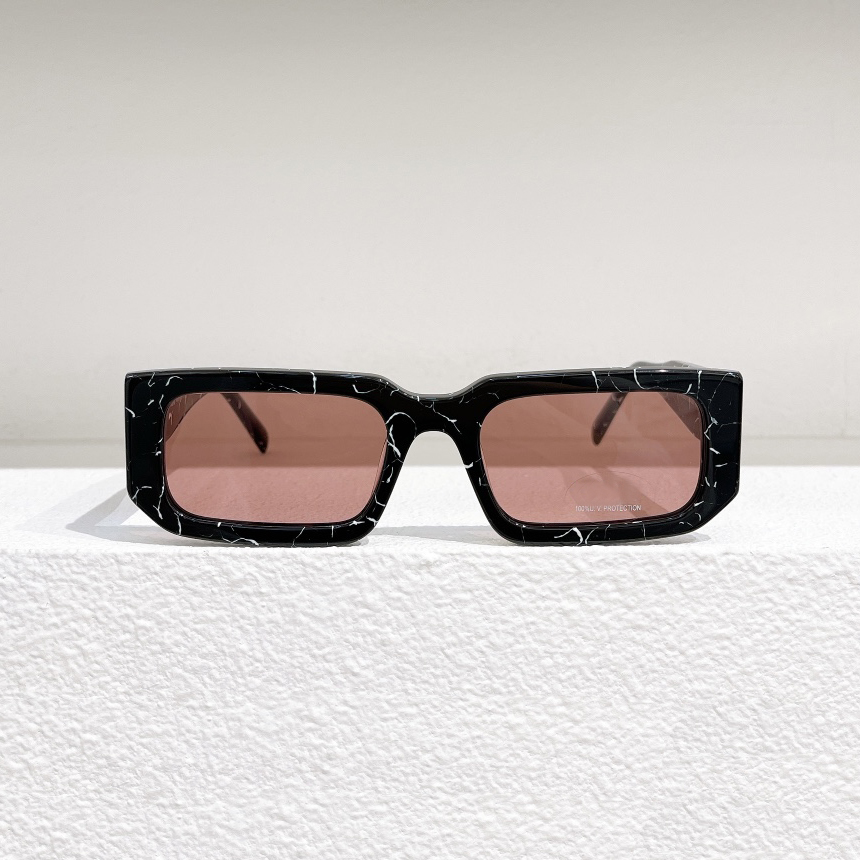 

Rectangle Eyewear Sunglasses Marble Black Red Lens Men Summer Sunnies gafas de sol Sonnenbrille UV400 Eye Wear with Box