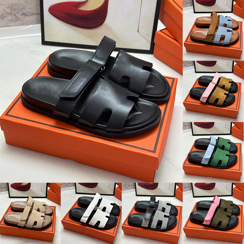 

Designer Chypre Sandals Men Women slides Beach Shoes Classic Flat Sandal Luxury Summer Lady Leather Flip Flops Black Slippers Top Quality Mens Womens Slipper