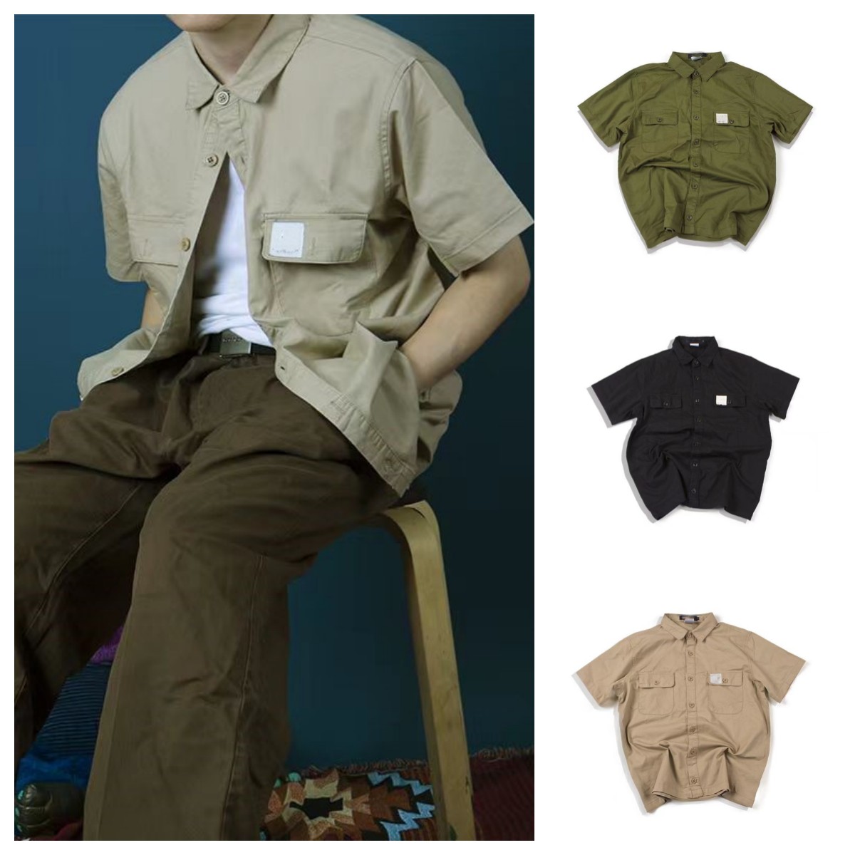 

Summer carhartts T-shirt Standard pocket short sleeve men and women can relax North American brand classic alphabet embroidery cotton T-shirt, The same as original