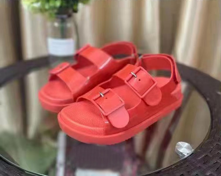 

Designer Women's Colorful Sandals Beach Flat Shoes Summer Women's Comfortable Waterproof Fashion Women's Leather Shoes 35-42, Beige