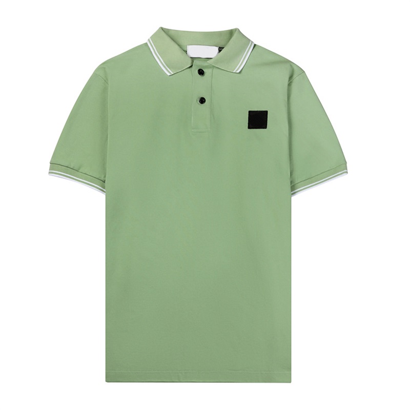 

Summer leisure time comfortable Men's Polos Simple embroidery logo Solid polo shirt Fashion brand couple short sleeve 22SS18, White