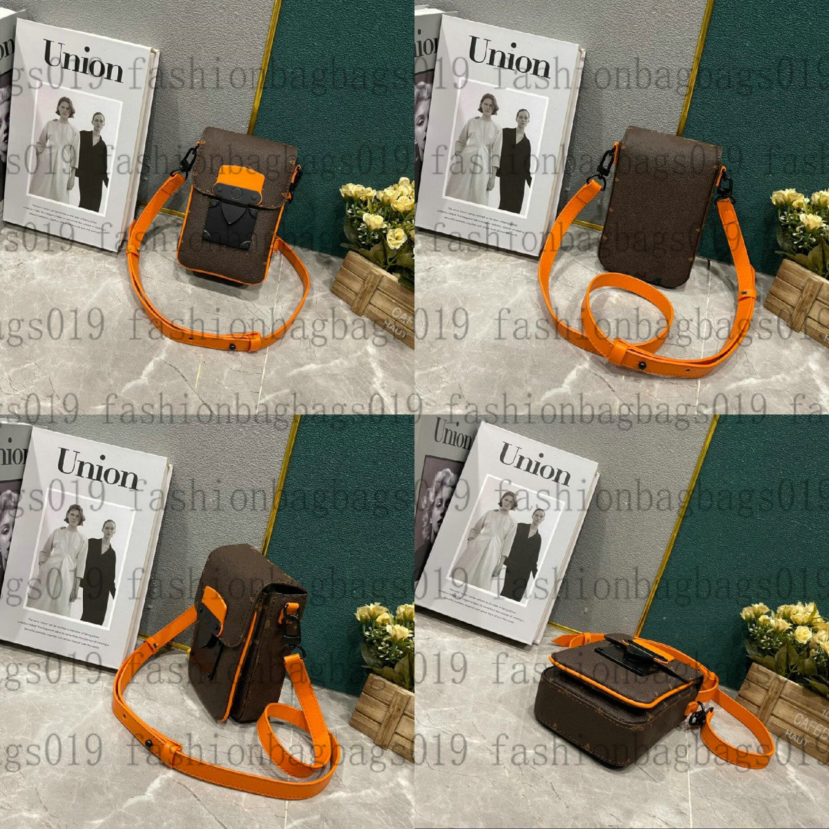 

M82535 Mini S-LOCK VERTICAL WEARABLE Wallet bags Mineral Gray M82568 Mens Double Phone Pouch Shadow Radiant Sun Taurillon Leather Cross body Shoulder flap, Without bag;for balance fees