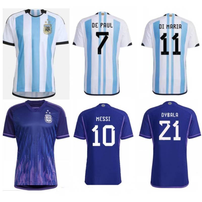 

2022 J. ALVAREZ Argentina soccer Jerseys Mens MAC ALLISTER DYBALA DI MARIA MARTINEZ DE PAUL ENZO FERNANDEZ Kids kit, Home kids