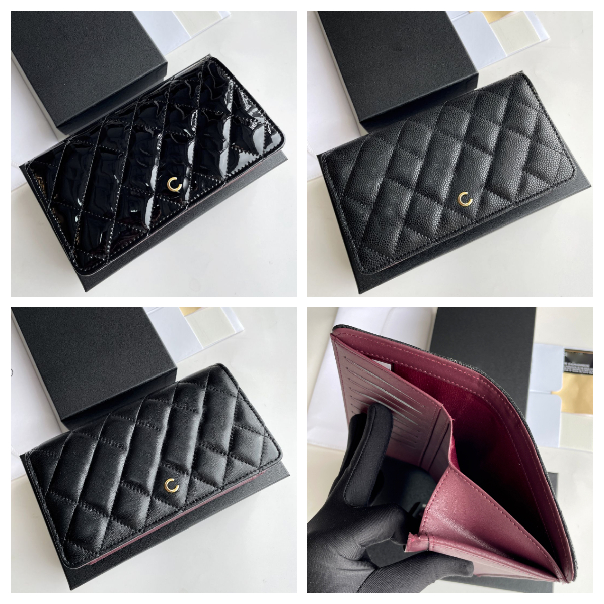 

Soft sheepskin Fashion womens designer wallet Caviar Flap Clutch Bag Credit Card Business Card Holder channel purse passport cover designer, Cbl01