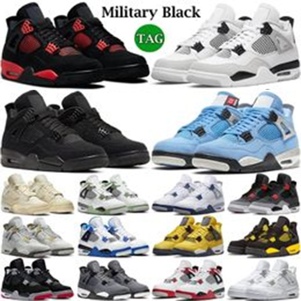 

4S Retro Basketball Shoes 4S Military Black Cat Universitys Blue Tour Yellow Sail Kaws Purple Metallic Bred Women White Oreo Designers Sneakers Outdoor 36-47, 30