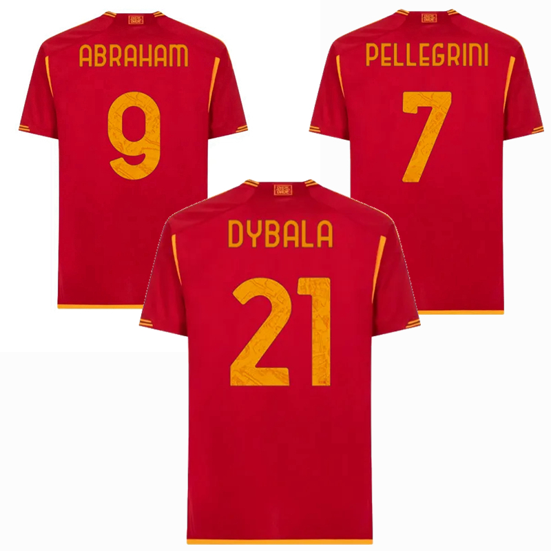 

2023 2024 DYBALA romas Soccer Jerseys AOUAR PELLEGRINI BOVE MATIC BELOTTI ZALEWSKI ABRAHAM SMALLING IBANEZ 23 24 football men and kids shirt, Home+europa ball