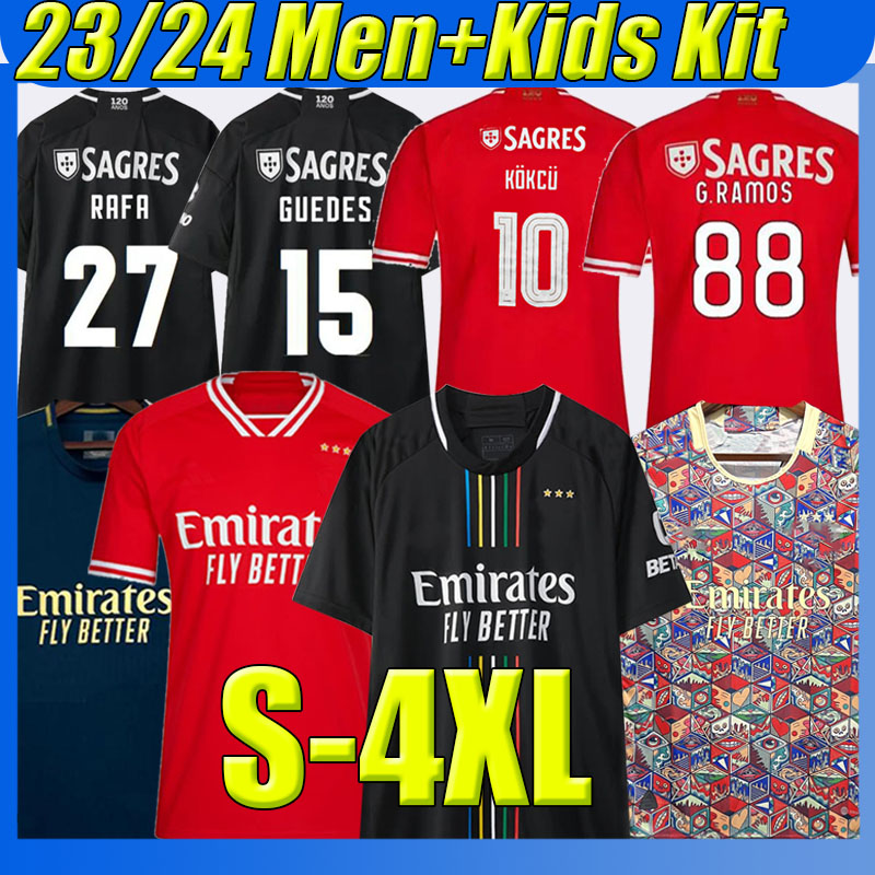 

4XL 23/24 BeNfIcA Soccer Jerseys Camisetas 2023 2024 Home Camisa CHAMPIONS Football Shirts G.RAMOS NERES AURSNES RAFA MUSA OTAMENDI Grimaldo J. Mario men kids kits, 23-24 away