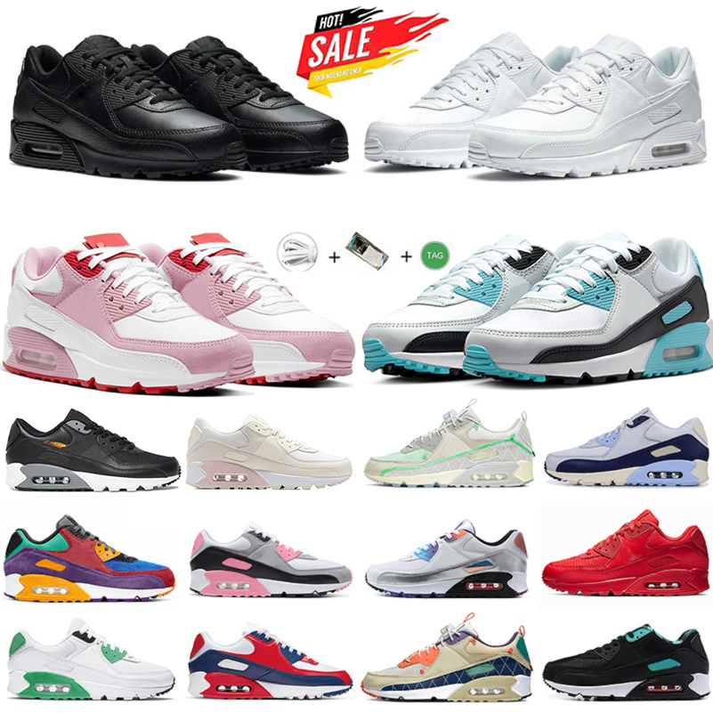 

90 90s Men Women Running Shoes Jogging Walking shoe Triple Black White Black Blue Valentine's Day UNC Icons Teal Nebula Polka CNY Worldwide Pack STYLED Sports Sneakers, Color#3