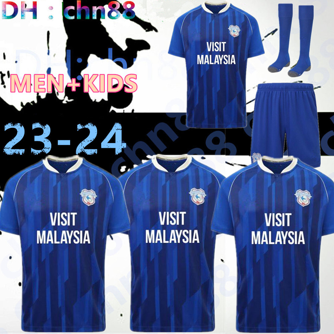 

22 23 Cardiff RALLS men Kids Kit Soccer Jerseys PHILOGENEP RINOMHOTA COLWILL RATCLIFFE O'DOWDA Home 3rd Child Football Shirts Uniforms socks, 23-24 home
