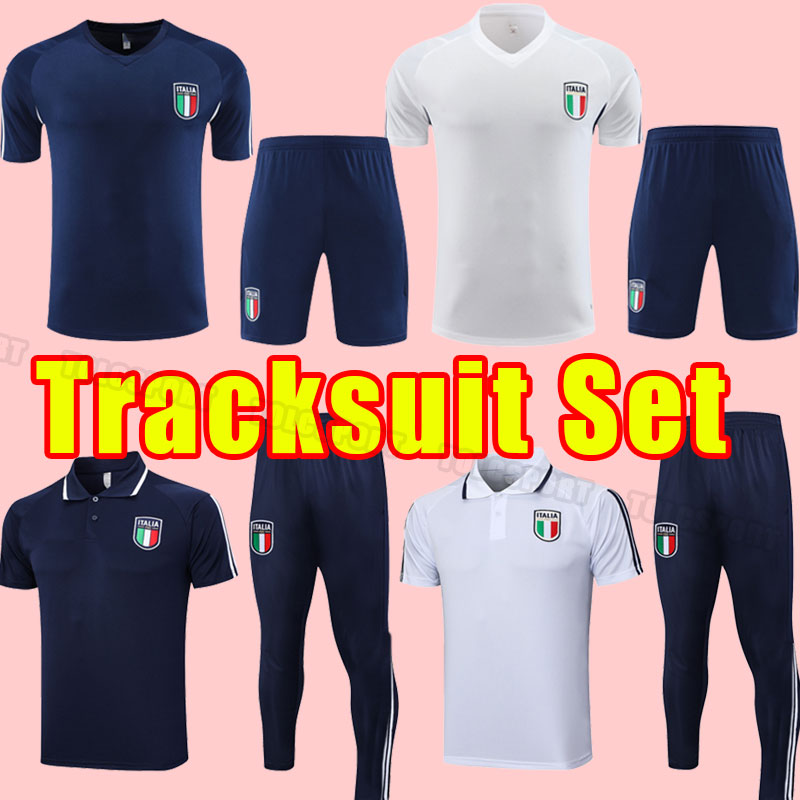 

23/24 Italia BONUCCI Soccer tracksuits JORGINHO INSIGNE VERRATTI HIESA BARELLA SPINAZZOLA CHIELLINI ItalyS 2023 2024 short sleeve polo training set pants, As shown