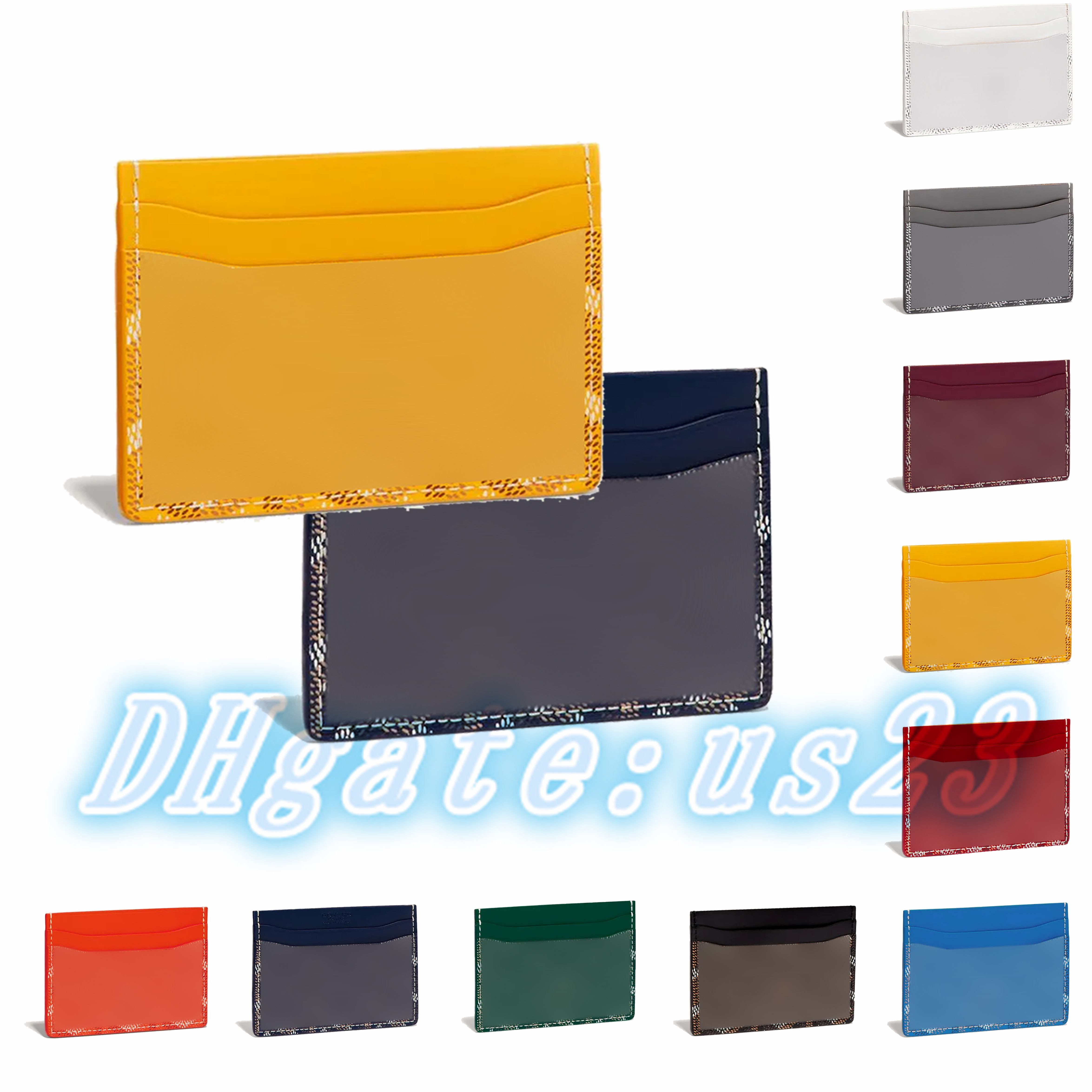 

Luxury Designers ID Card Holders fashion Coin Purses Genuine Leather Womens Wallet with box Clutch bags square Key Wallets passport mini purse mens Credit card slots, White