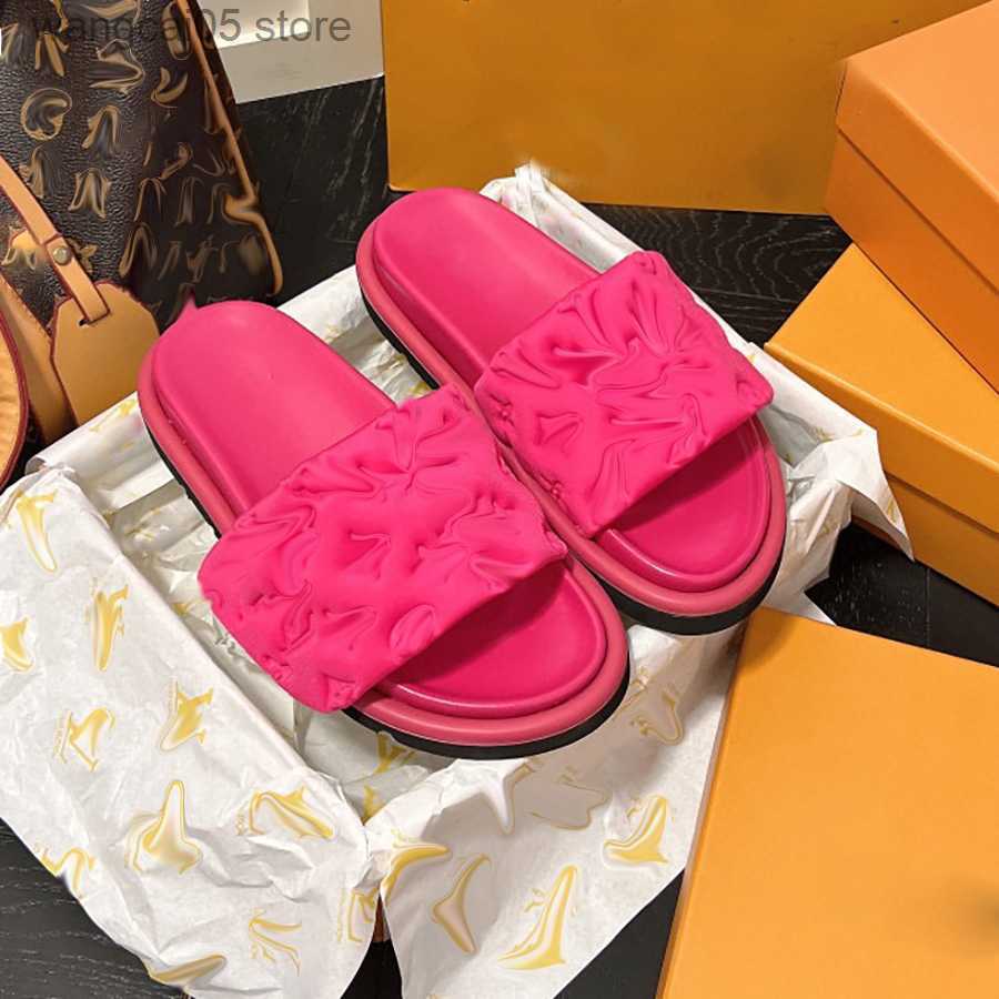 Slippers Designer Slide Women Sandals flat shoes MIAMI slipper fip flops woody Platform shoe Rubber Pink Black Beach Sandal T230706
