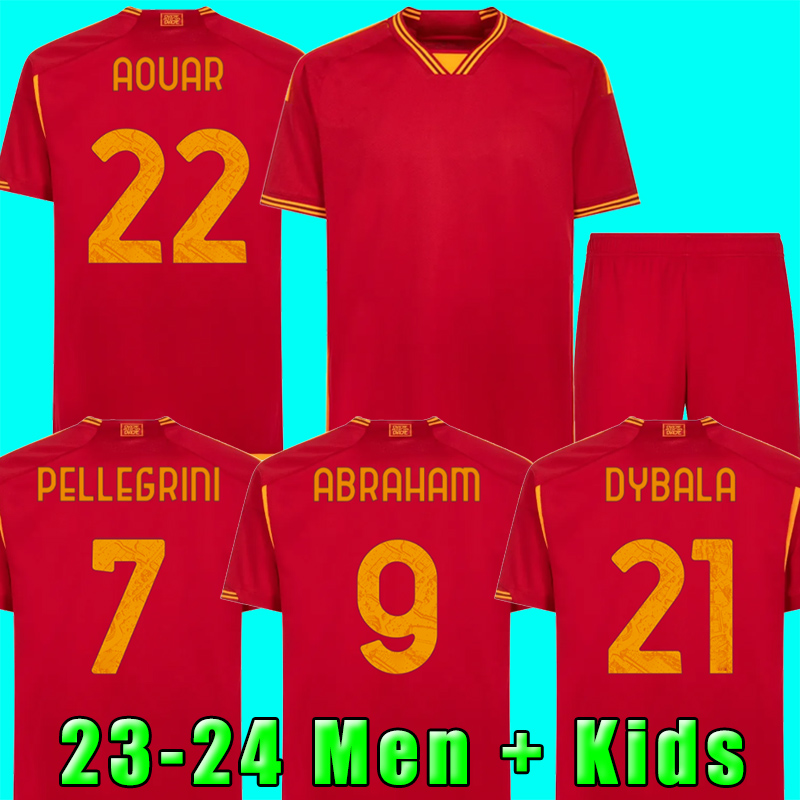 

23 24 DYBALA romas Soccer jerseys maglia Pellegrini belotti CELIK Abraham AOUAR EL SHAARAWY 2023 2024 football shirts MANCINI KUMBULLA men kids kit uniforms, 23/24 kids home